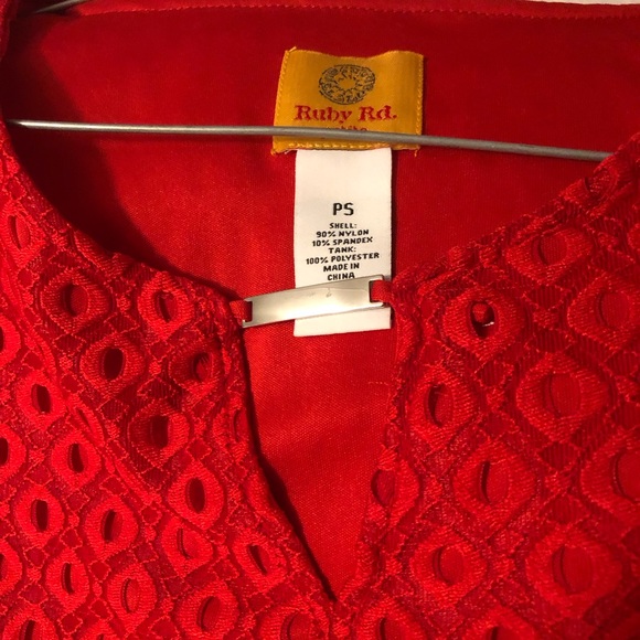 EUC Ruby Rd Petite Scoop Neck Bar Detail Blouse - Picture 4 of 8